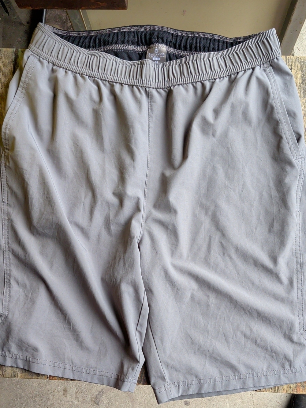 Light Grey Athletic Elastic-Waist Shorts